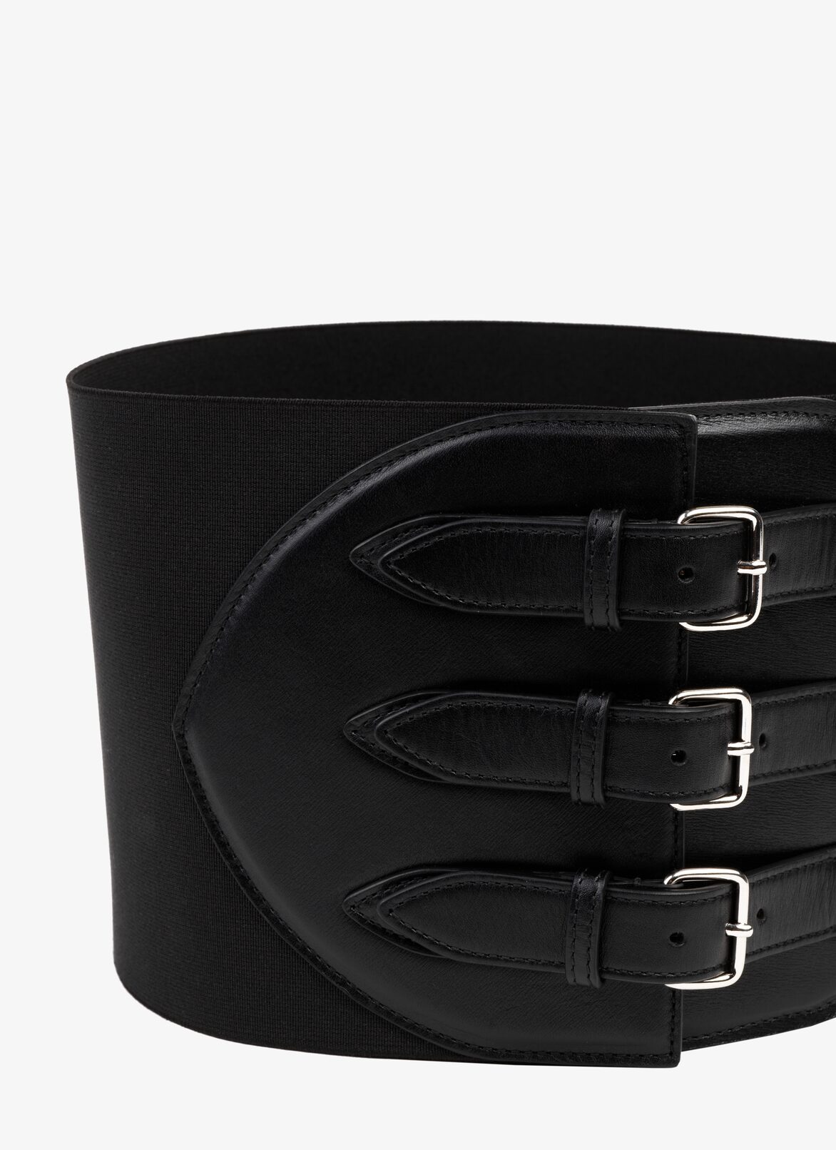 CORSET ELASTIQUE BELT IN STRETCH AND CALFSKIN ALAÏA BLACK CORSET ELASTIQUE BELT IN STRETCH AND CALFSKIN